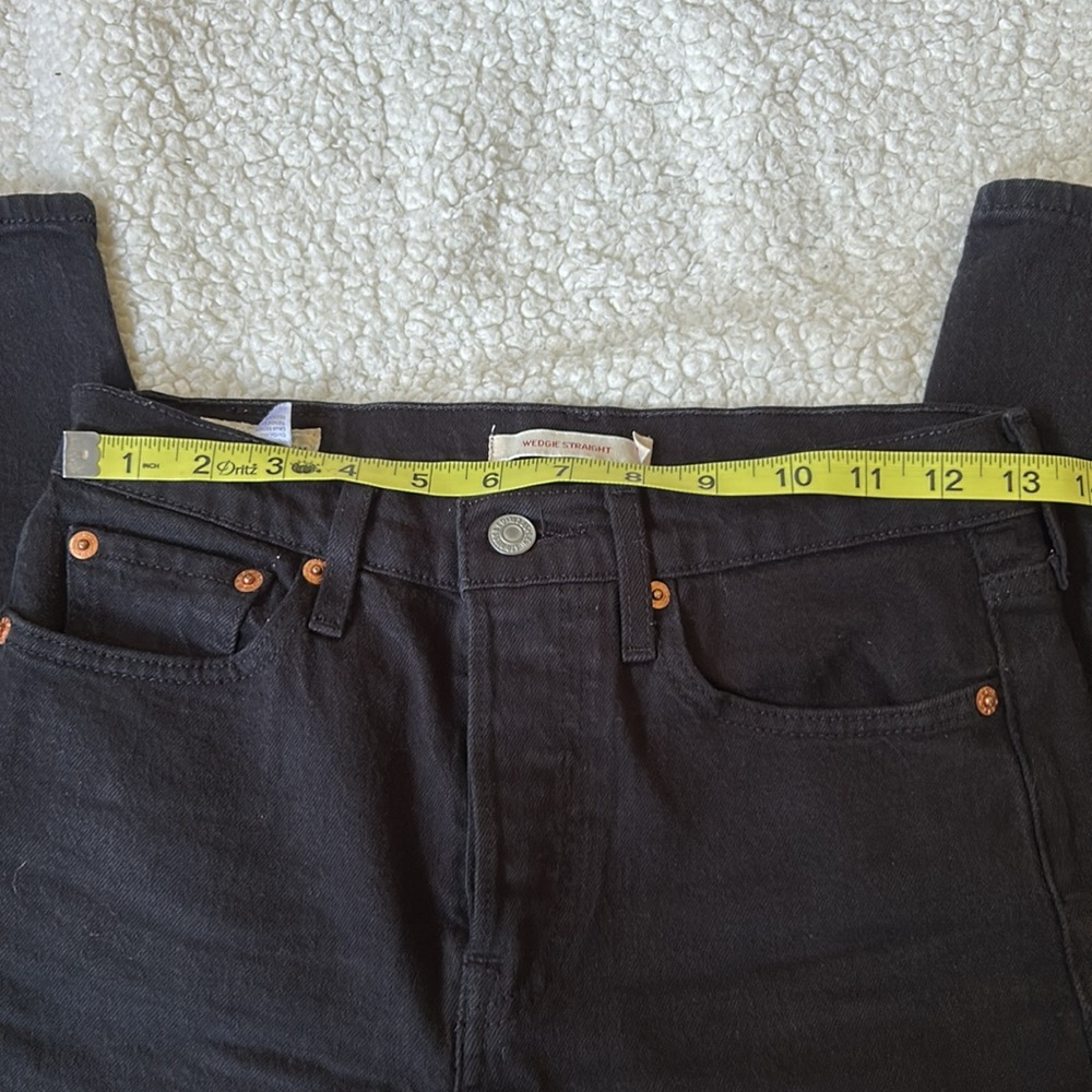 Levi’s Straight Leg Black High Waist Jeans 25 - Picture 9 of 11